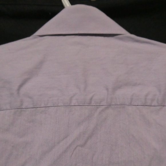 CALVIN KLEIN | Size 15, 34-35 | 100% Cotton | Lilac Button Down Dress Shirt - Picture 10 of 16